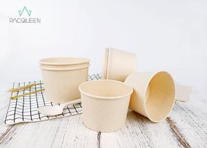 Quality Bagasse Soup Bowls Paper Takeaway Containers 8oz - 32oz With PLA Lining wholesale