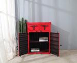 2 Drawers 2 Door Red Industrial Style Vintage Container Side Cabinet Shoe