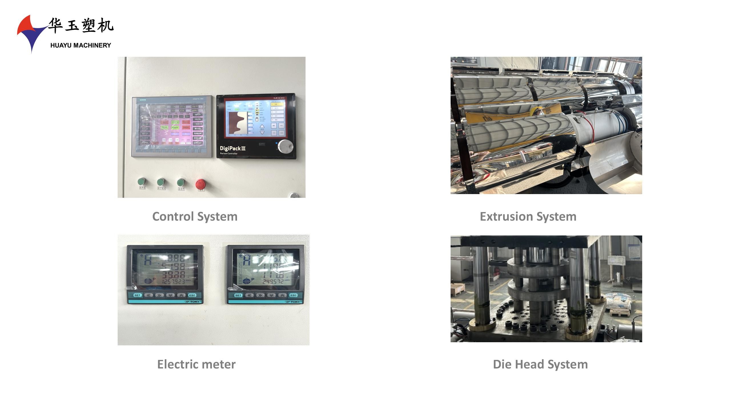 Huayu HY2000L-10layers Blow Moulding Machine with 1800KN Clamping Force and 68T Total Weight