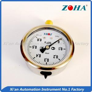 Quality High Temp Oil Filled Oil Pressure Gauge / Air Pressure Gauge Panel Mount 63mm wholesale