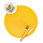 Blue PVC Golden Round Christmas Dining Table Place Mat for Dining Room and
