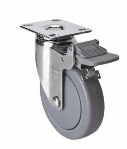 Quality Edl Chrome 70kg Load Capacity TPE Wheel Plate Brake Caster with 100mm Diameter wholesale