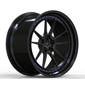 Quality Gloss Black Lips 2 Piece Forged Wheels For Volkswagen T6 20inch Satin Face Rims wholesale