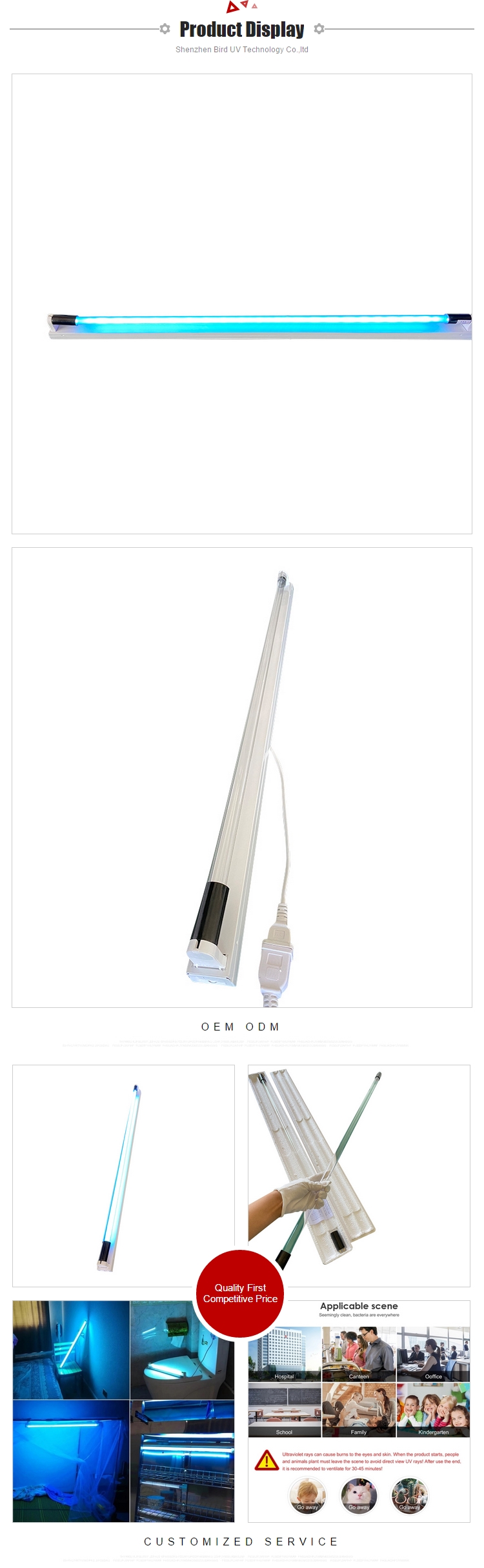 600MM Warehouse 8000hrs 110V 20W G13 UV Disinfect Lamp