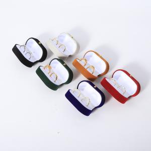 China Custom Velvet Ring Box Packaging For Wedding And Engagement Jewelry on sale