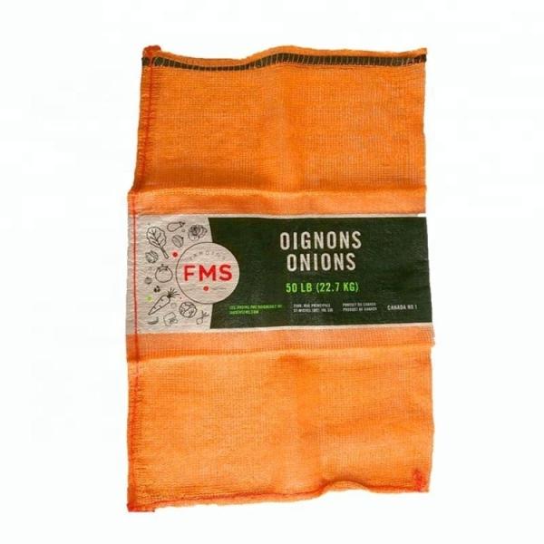 100% PP/PE Material Orange Color Fruit Firewood Onion Raschel Mesh Bag for