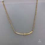 Rhinestone Nail Pendant Necklace Bangle 18k Gold Plated Fashion Jewelry