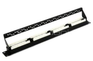 Quality 19” 1U CAT.6 UTP Fiber To Copper Patch Panel 24 Ports, Dual IDC, Black Color wholesale