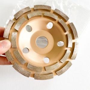 Quality 115mm 4-1/2 In. Double Row Diamond Cup Wheel For Stone Double Diamond Cup wholesale