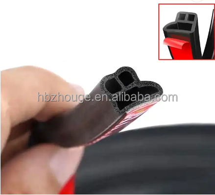 Black Rubber U Shape Trim-Lock Plastic Vinyl Edge Trim Molding with Steel Belt Insert
