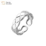 18k Real Gold Plated Wide Band Rings Couple Wavy Texture Adjustable