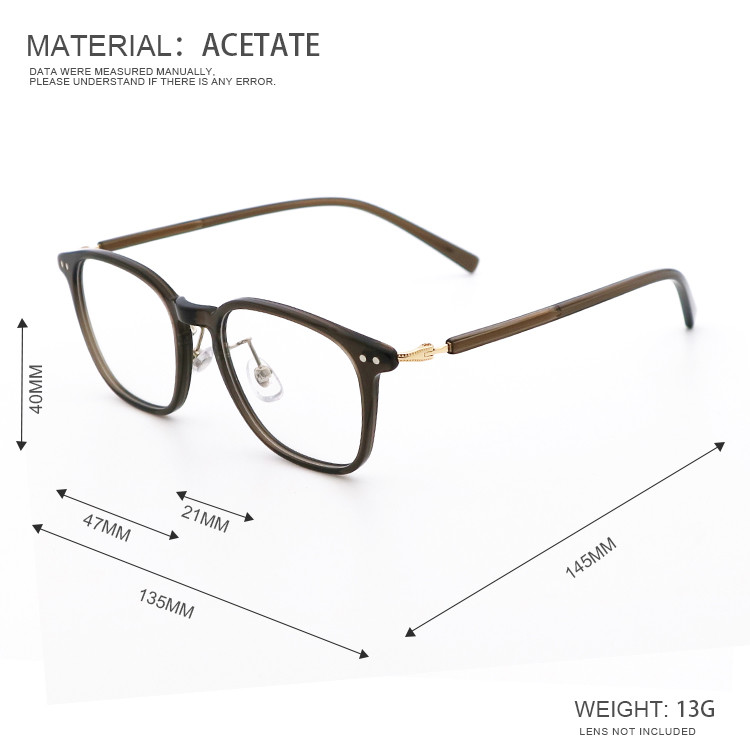 Women Men Vintage Acetate Optical Glasses MR 98A07