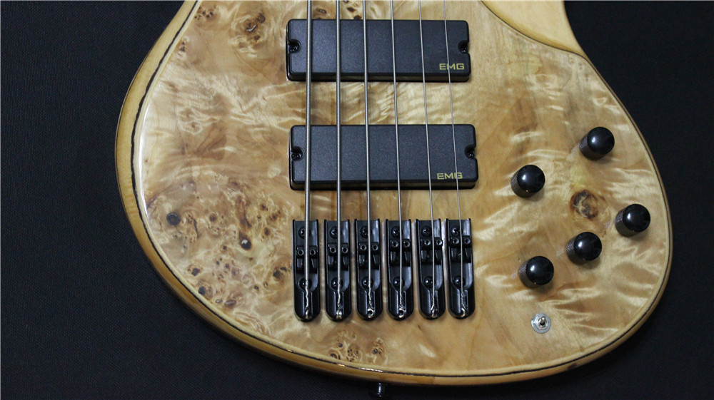 6 string classic electric bass active circuit EMG black hardware free shipping
