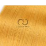 Yellow Straight Remy Human Hair Bundles Sew In Weave Bundles Brazilian Bundle