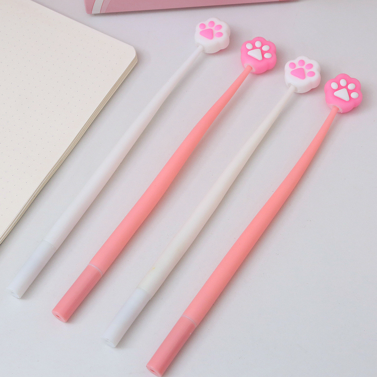 6 Pcs Cute Cartoon Gel Ink Pens, Shake Gel Pens For Kids And Girl,Kawaii Writing Pens Set For School Party Office Home,Student Gifts(0.5mm,Cat Paw