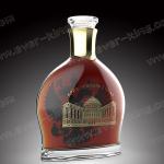 Aluminium Label Transparent Flint Vodka Glass Bottle