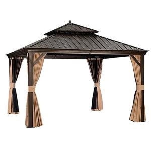 Quality Aluminum Gazebo Villa Yard With Curtains And Netting Outdoor Hardtop Gazebo wholesale