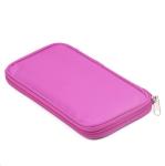 Custom Polyester Zipper Pink Cosmetic Bags , Women's Makeup Bag With Brush