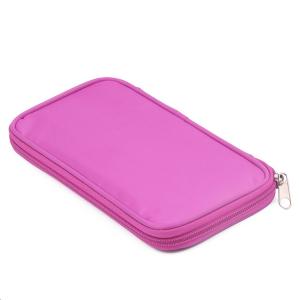 Quality Custom Polyester Zipper Pink Cosmetic Bags , Women's Makeup Bag With Brush Compartment wholesale