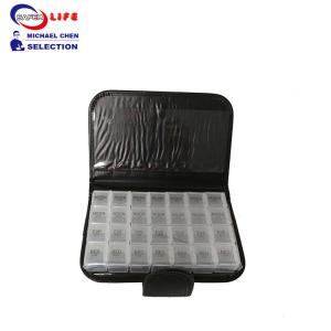 Quality Wallet Pocket Pill Dispenser Box Case Organizer Container Medicine PU Cover 28 Compartments wholesale