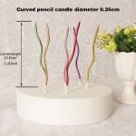 Gold Thread Curve Candles Silver Birthday Cake Candles Birthday Party Decoration