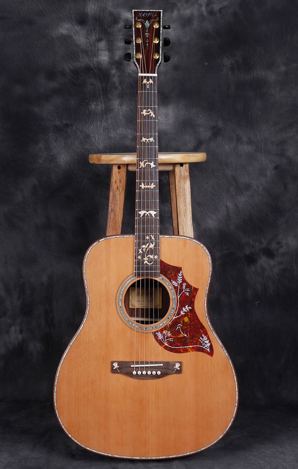 D style solid cedar wood acoustic guitar 41 inch rosewood and maple Flame back Guitar