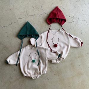Quality New Born Rompers Baby Fleece-Lined Reindeer Sweatshirt Romper and Bonnet Set wholesale