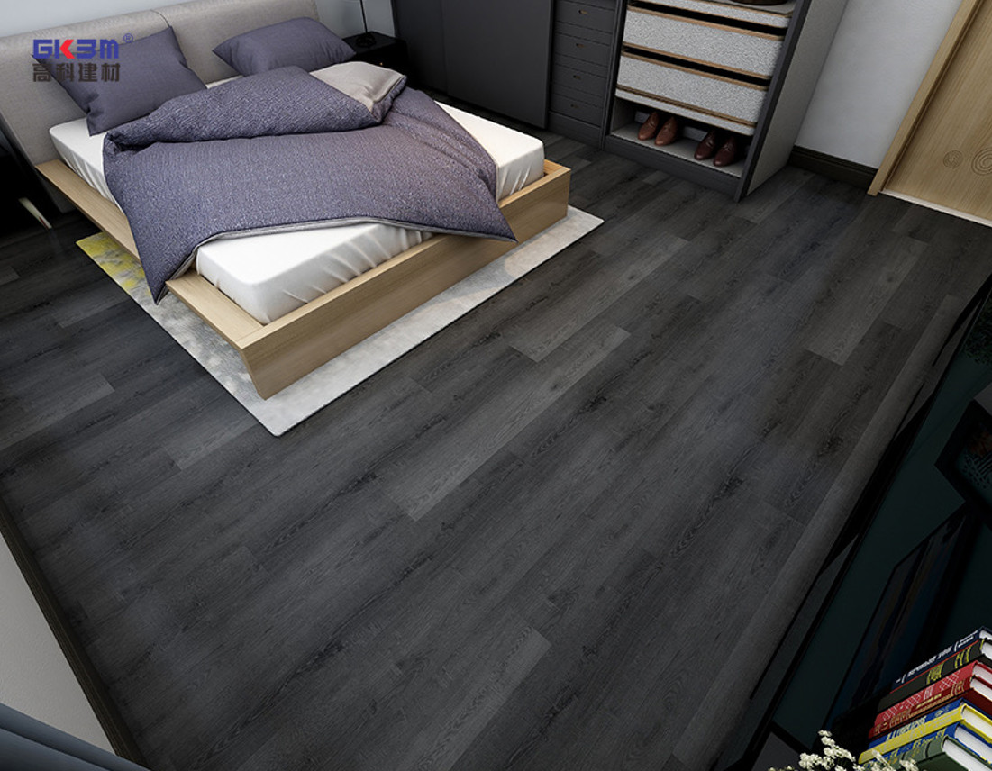Fireproof 4mm Stone Polymer Composite Flooring European Black Oak GKBM SY-W1010