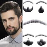 100% Human Hair Handmade Fake Mustache Beard for Entertainment/Drama/Life