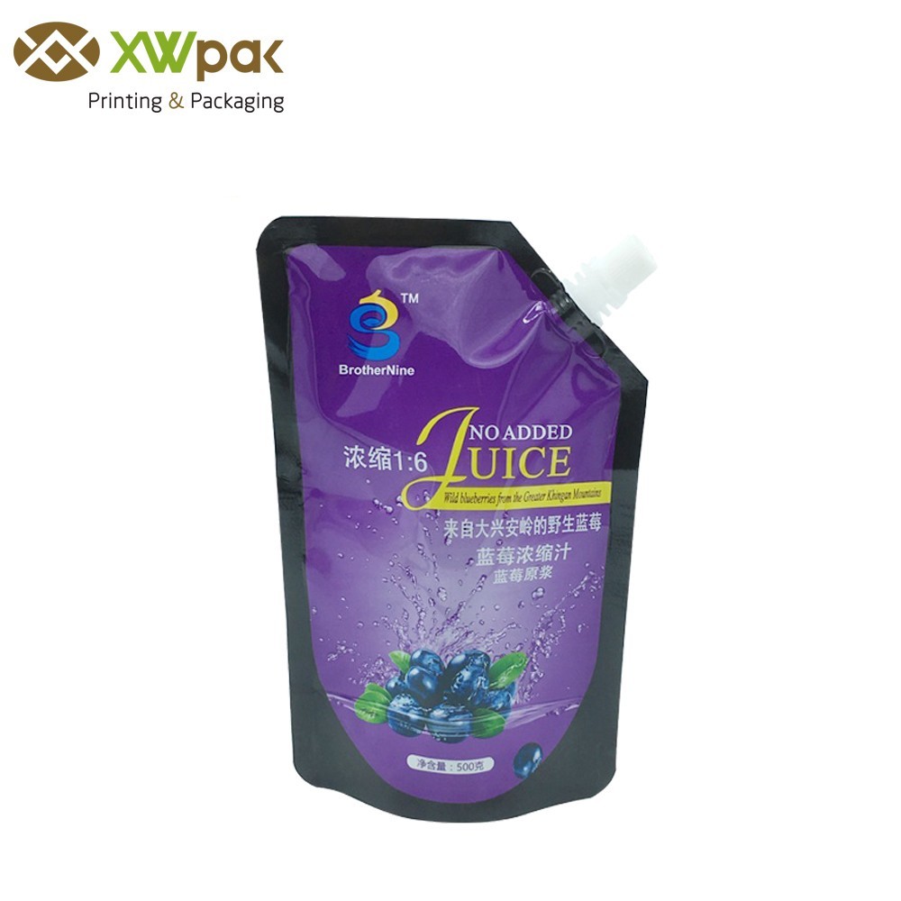 Leakage Proof Liquid Stand Up Pouch / Aluminium Foil Liquid Spout Bags