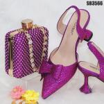 Supoo Orange shiny Italian ladies shoes matching bags with stones african