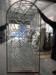 Classic Design Clear Beveled Door Glass Insert For Wood Doors With Grey And