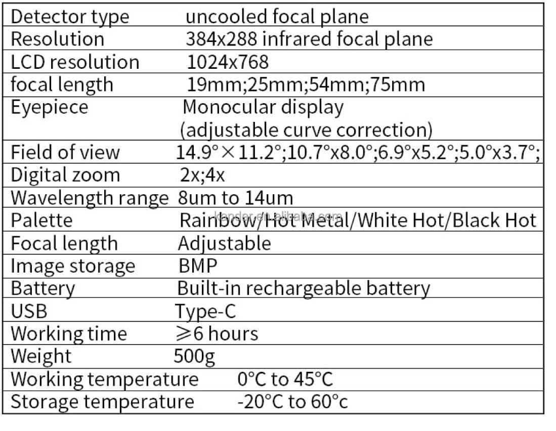 384*288 8-14um Waterproof KD760 54mm Thermal Imaging Scope with Field of View 6.9°x5.2°