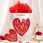 Valentine's Day Bouquet Hand Length Handle Red Shopping Paper Bags from 2024