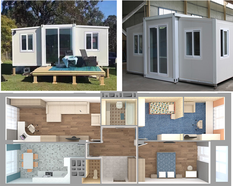 White Gray Blue Red Expandable Container House Affordable Space Saving Solution