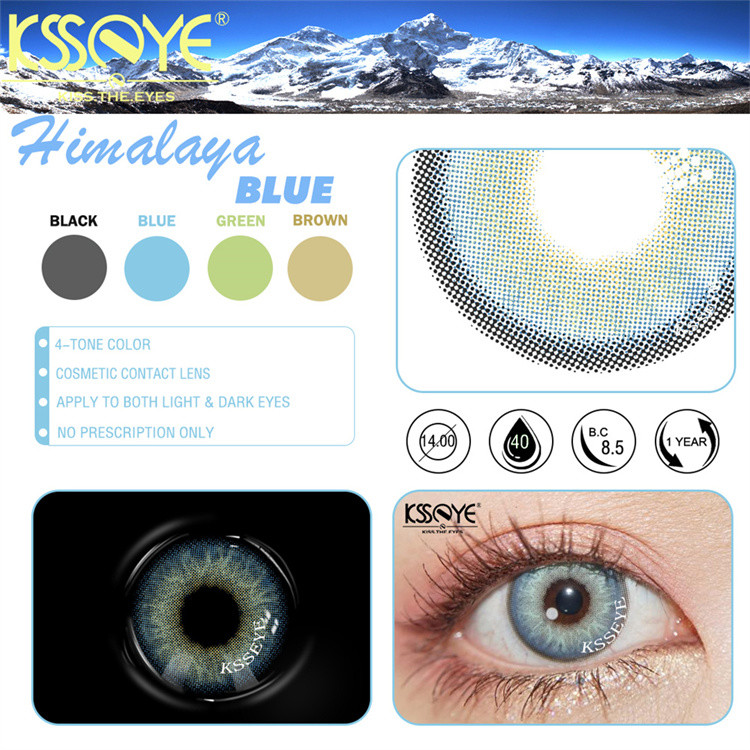 Ksseye Himalaya Blue Contacts Lens Blue Cosmetic Colored Eye Contact Lens