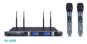 Quality two channels true diversity IR frequency wireless microphone KU-8086 wholesale
