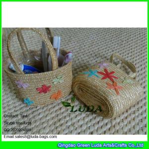 Quality LDMC-013 fashion kids beach bags handmade embroidery star wheat straw handbags wholesale