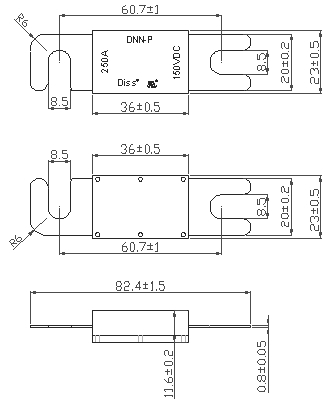 Dissmann Blade Type Fuse DC150V Flat Plug Fuse for Battery Storage System