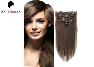 Quality Brazilian Remy Clip In Hair Extension , Colored Straight Weave Human Hair wholesale