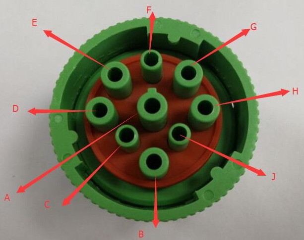 Green Type 2 Deutsch 9 Pin J1939 Female Connector with 9 PCS of Terminals