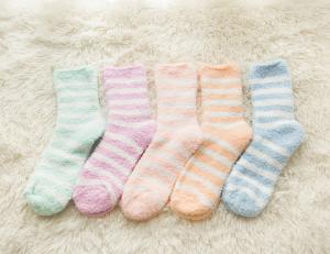 Quality Indoor Warm Women's Novelty Socks / Womens Fluffy Socks Polyester Material wholesale