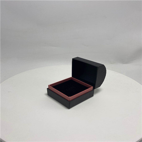 Black Paper Square Clamshell Jewelry Paper Box For Jewelry Storage