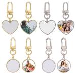 Blank Round And Heart Shape Sublimation Key Ring Bag Hanging Ornaments