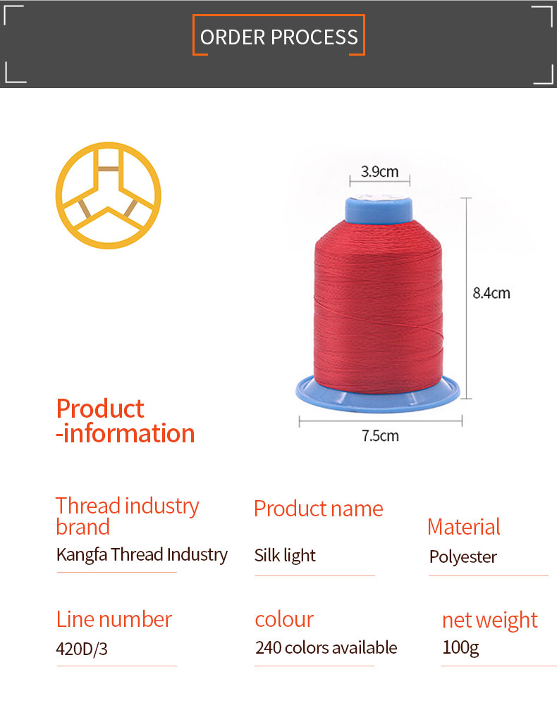 Polyester Strength Thread For Car Seat Leather Sewing High Tenacity