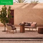 Waterproof and Sunscreen Terrace Sofa Teakwood Frame Material Garden Sofa Set