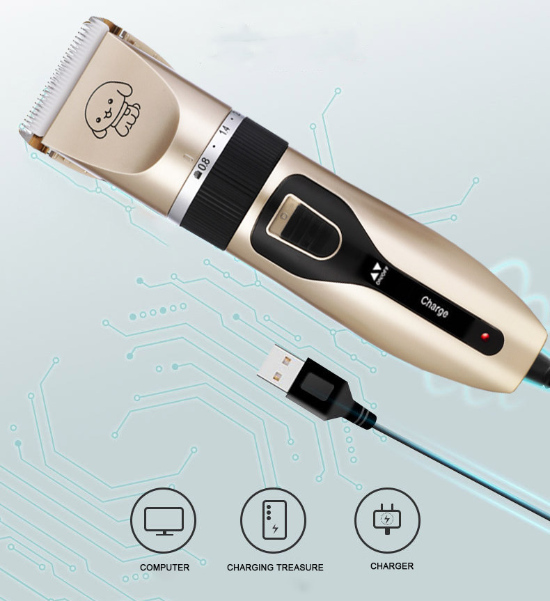 1500mA Battery Pets Hair Trimmer Cordless Dog Clippers Rechargeable Ceramic Blade