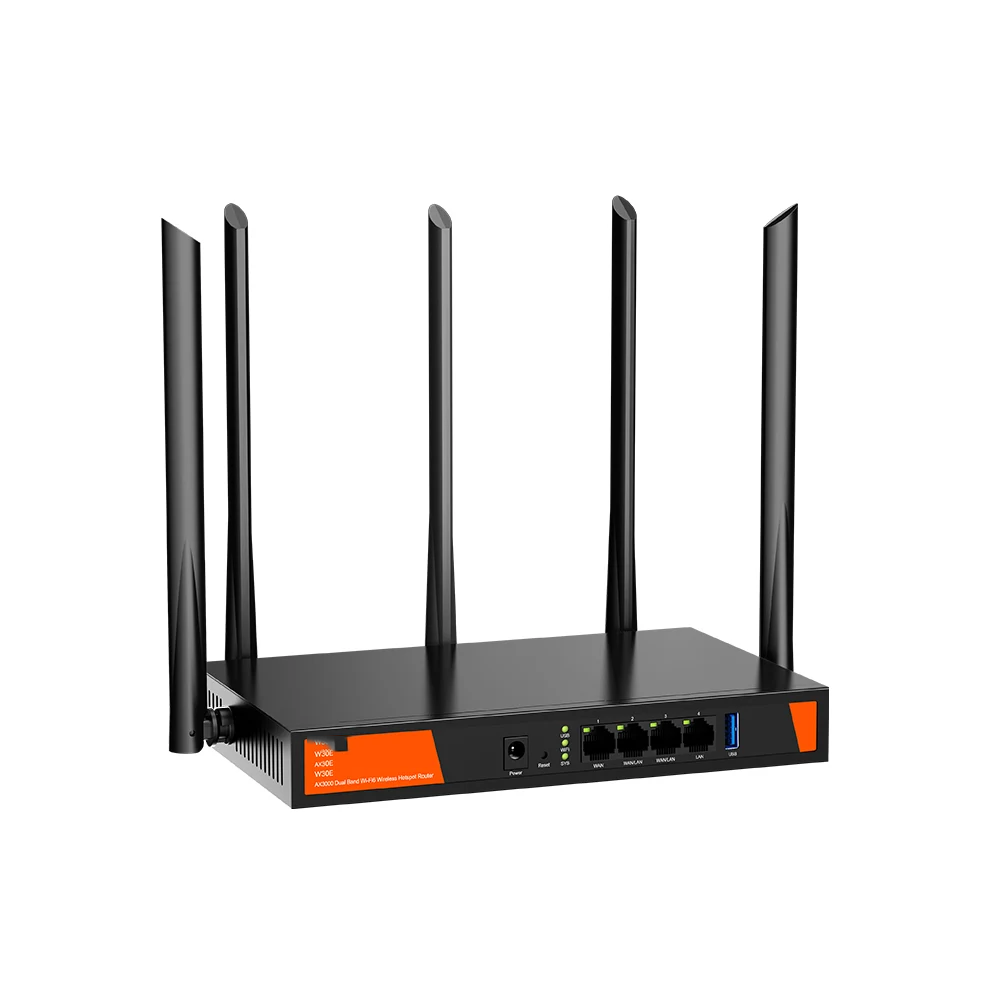 Wi-Fi Supported Frequency 2.4G 5G Customizable W30E AX3000 Dual-band Gigabit Enterprise Home Commercial speed WiFi6 Router