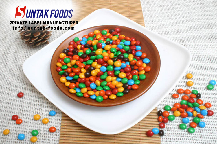 Milk Powder Chocolate Bean In Bulk For Confectionery Store / Coconut Candy Balls