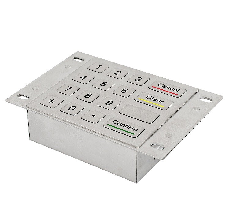 USB interface 16 brushed keys metal keypad for ATM machines
